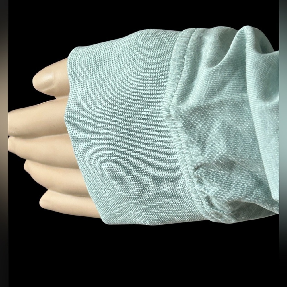 Ivory Ella 100% Organic Cotton Seafoam Green Long Sleeve Casual Tee Women Sz M - Picture 5 of 8